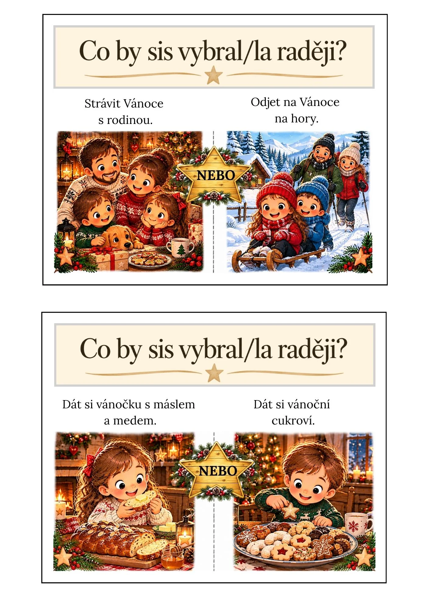Vánoční karty – Co by sis vybral/la raději? (34 karet) – náhled 4