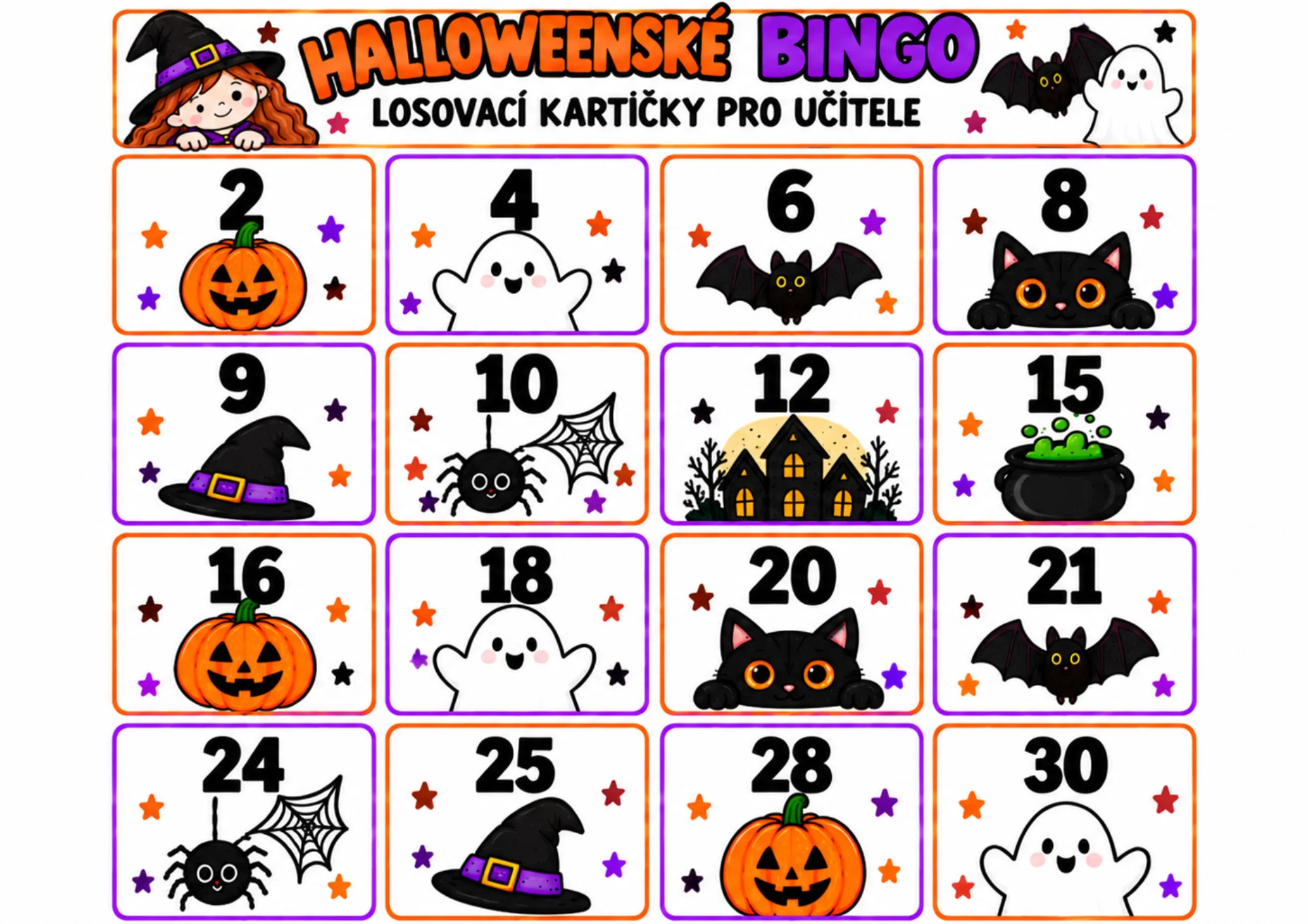 BINGO HALLOWEEN - násobilka 1-10 – náhled 6