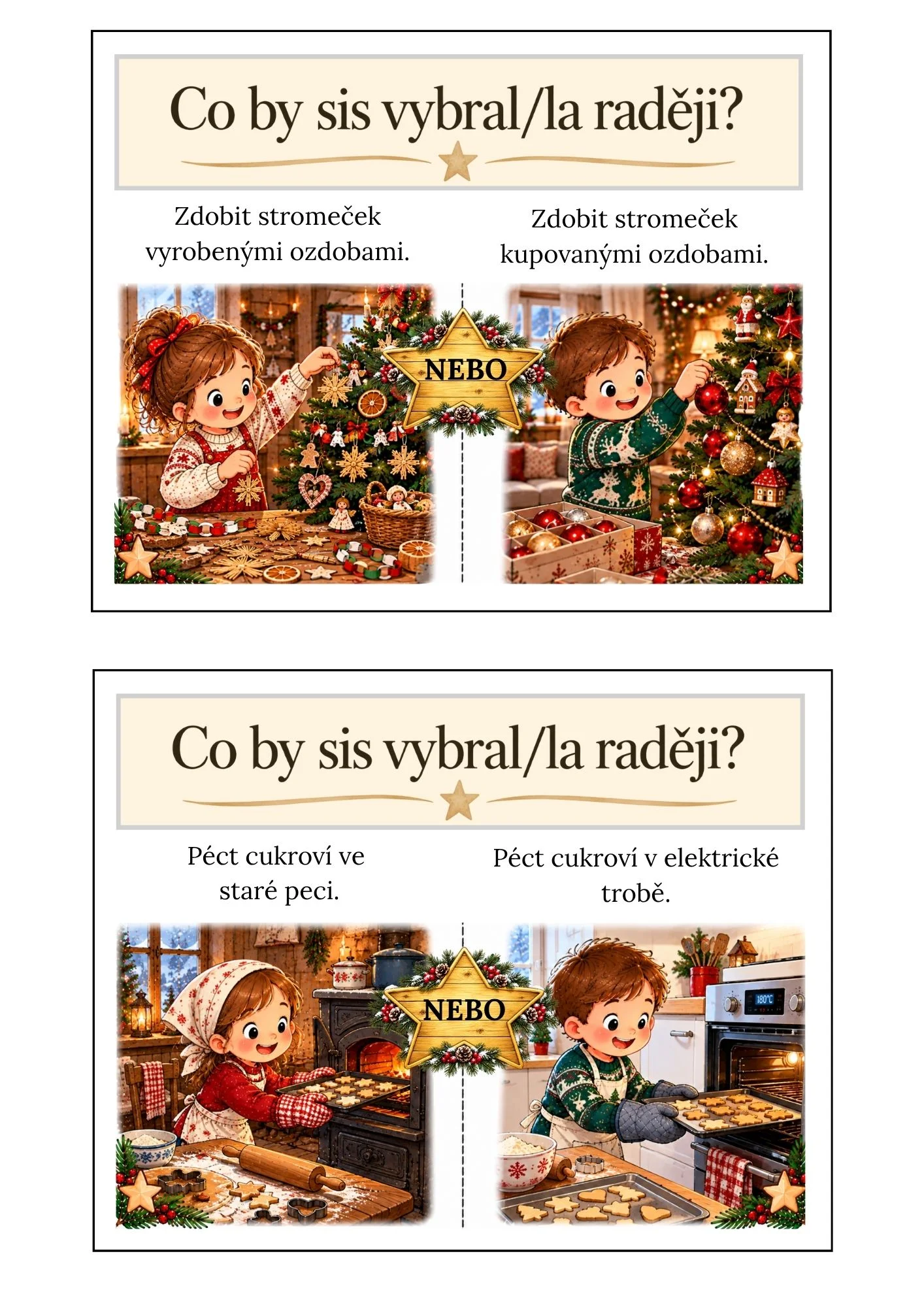 Vánoční karty – Co by sis vybral/la raději? (34 karet) – náhled 3