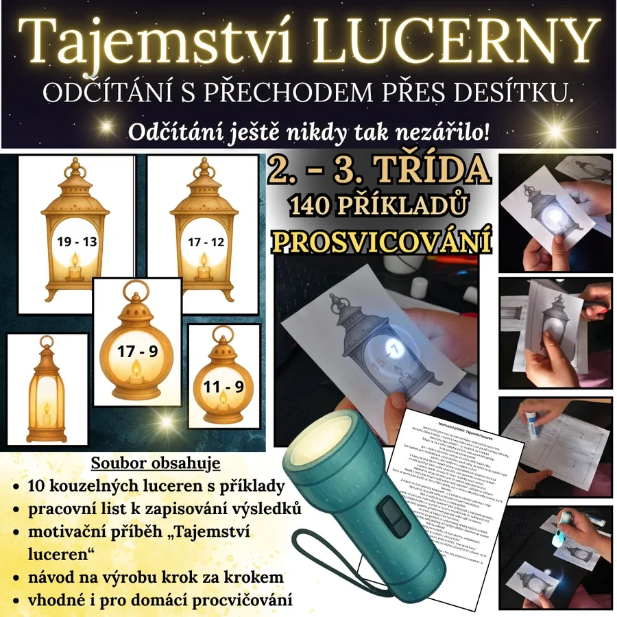 ODČÍTÁNÍ S PŘECHODEM PŘES 10 - Tajemství LUCERNY - Odčítání ještě nikdy tak nezářilo! – náhled 4