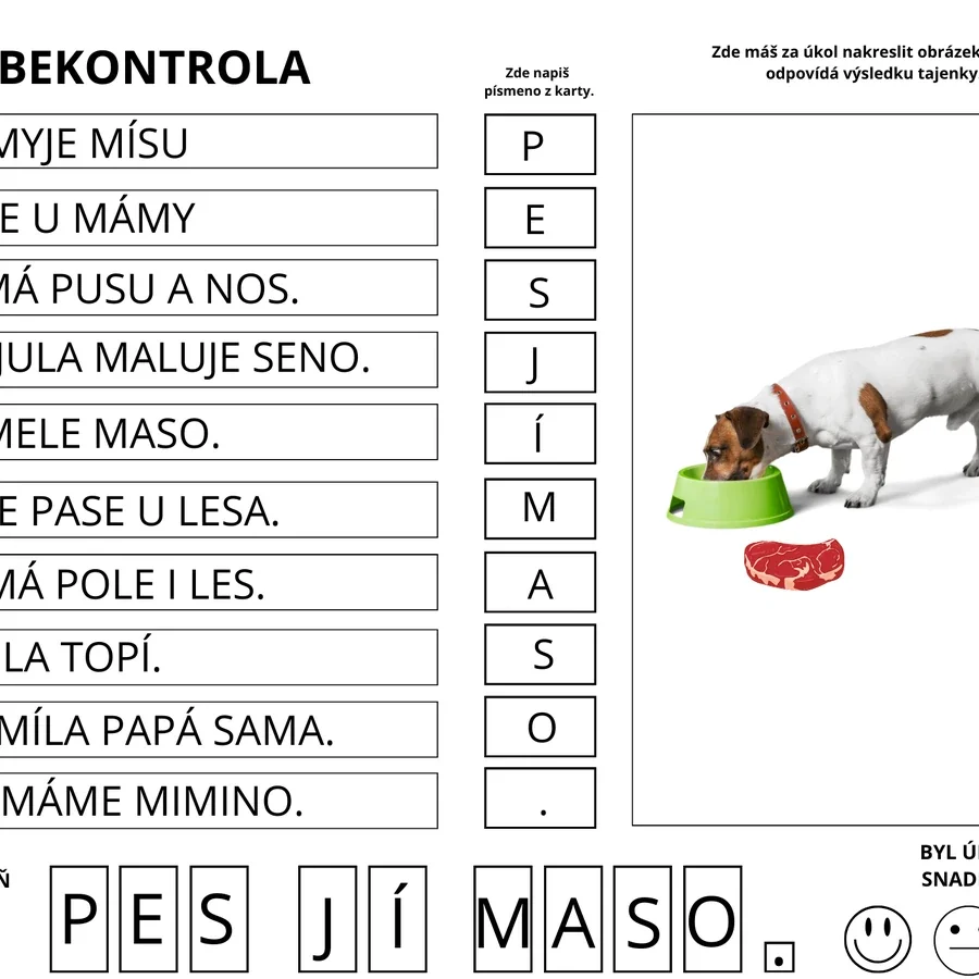 ČTENÍ S POROZUMĚNÍM - 1. TŘÍDA - BĚHACÍ VĚTY – náhled 2