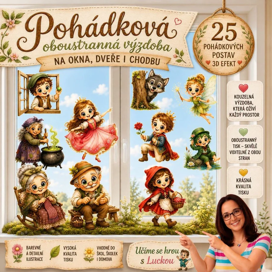 POHÁDKOVÁ OBOUSTRANNÁ VÝZDOBA DO OKEN