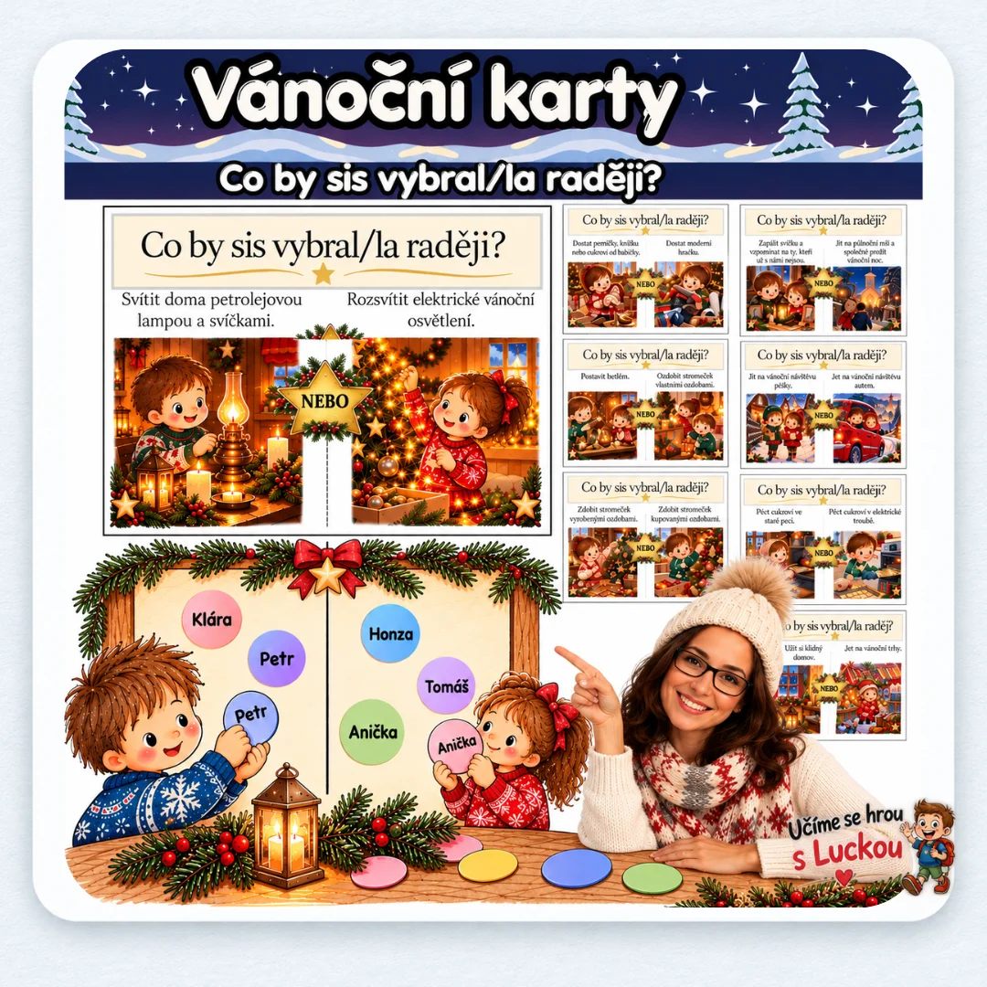 Vánoční karty – Co by sis vybral/la raději? (34 karet)