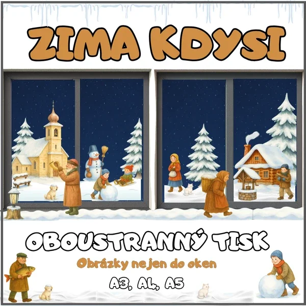 Zima "KDYSI" - výzdoba nejen do oken