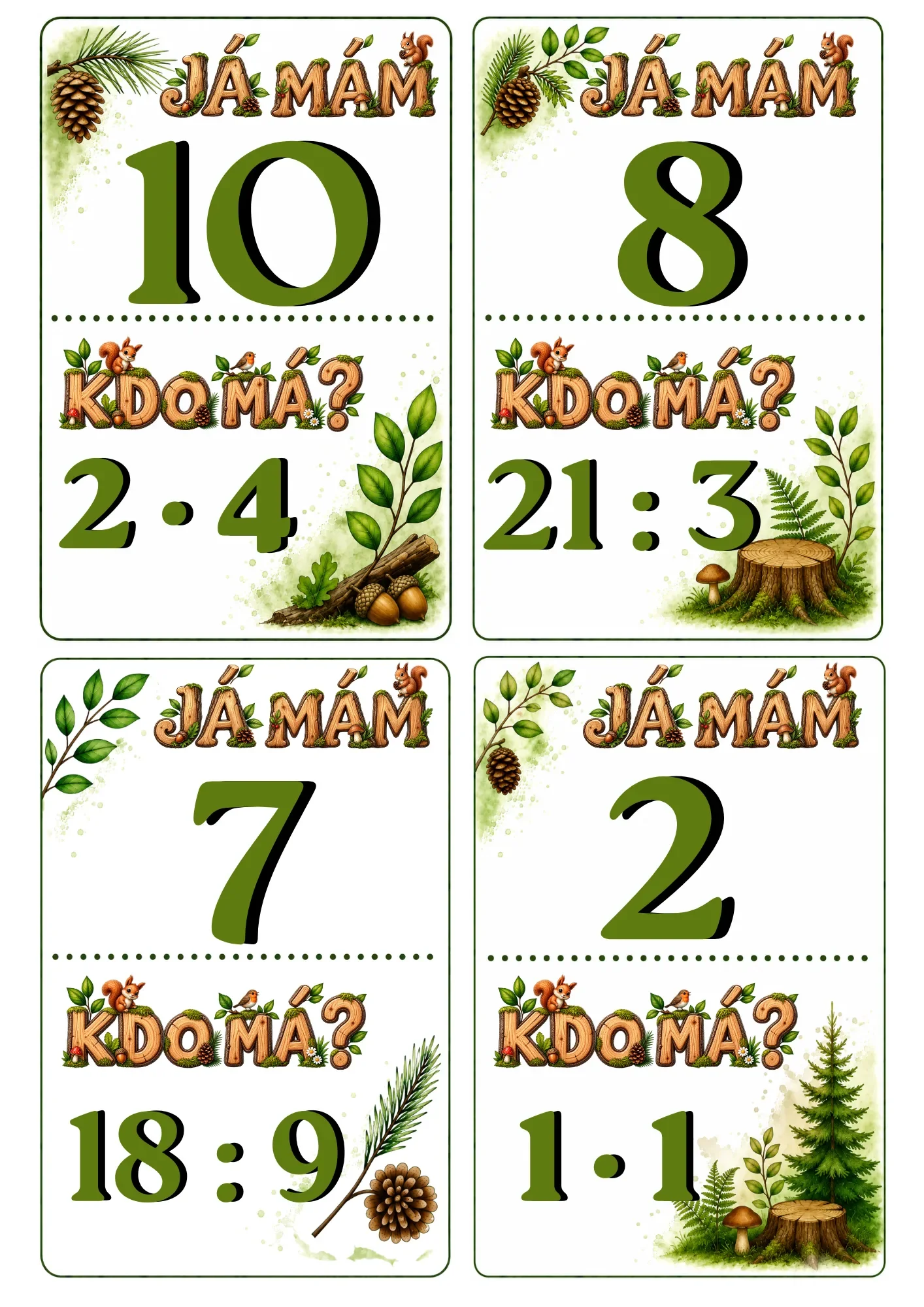 Násobilka 0-5 - Tajemství lesního řetězce – náhled 3
