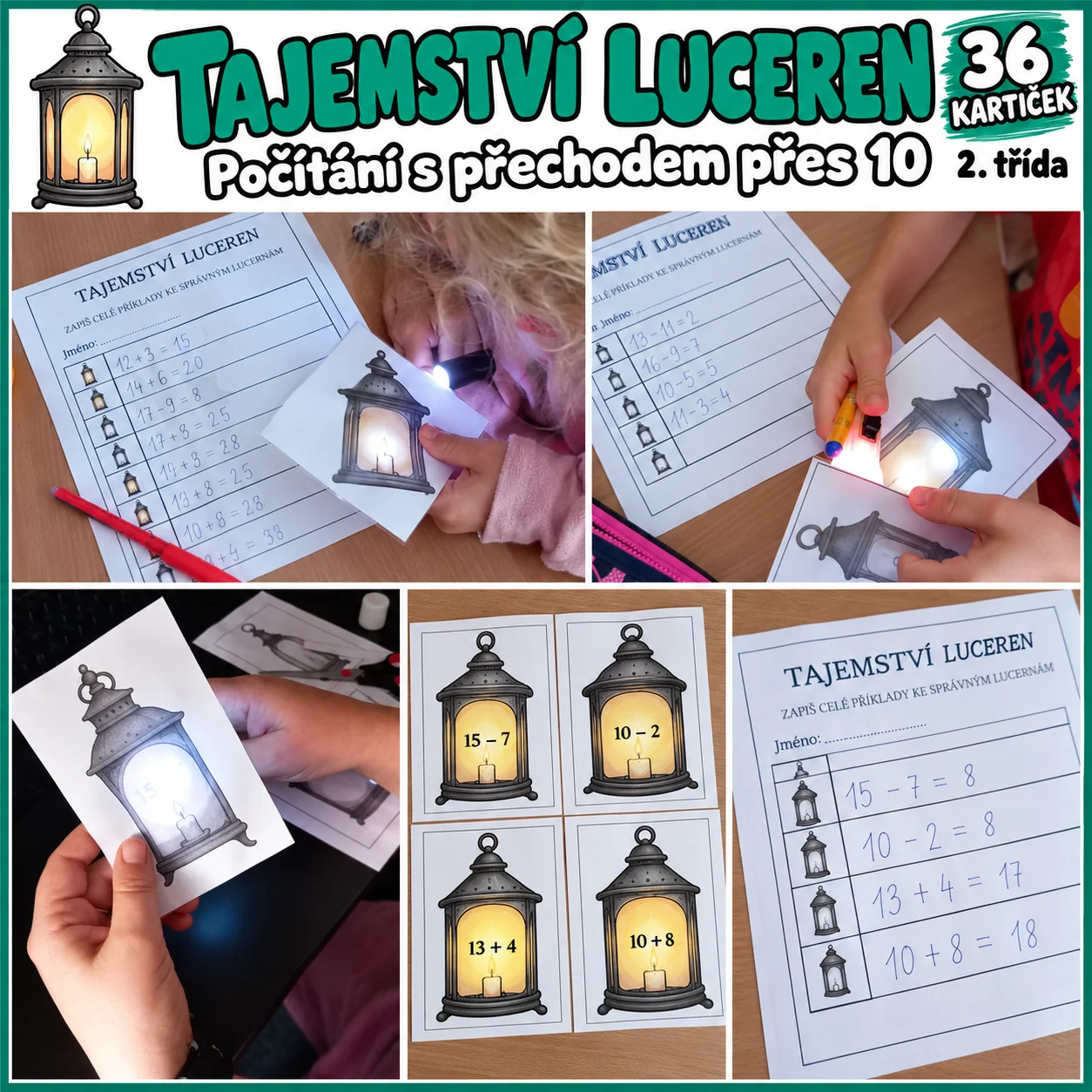 ODČÍTÁNÍ S PŘECHODEM PŘES 10 - Tajemství LUCERNY - Odčítání ještě nikdy tak nezářilo!