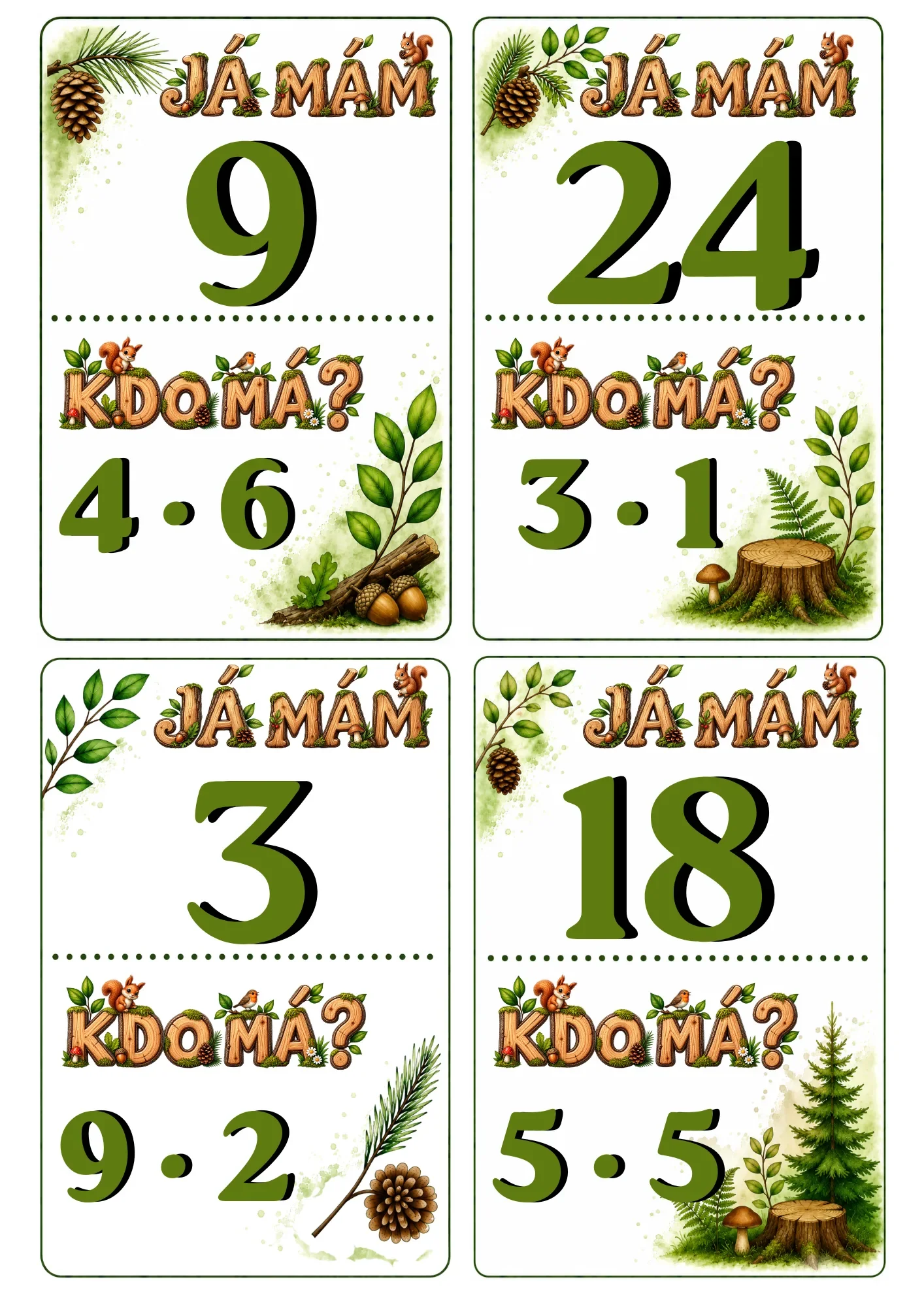 Násobilka 0-5 - Tajemství lesního řetězce – náhled 2