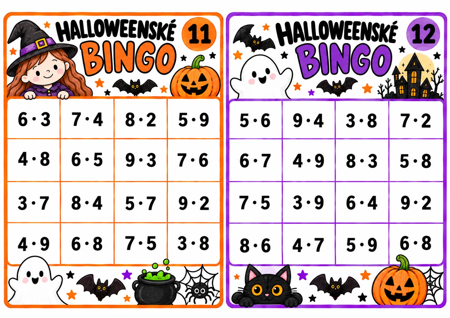 BINGO HALLOWEEN - násobilka 1-10 – náhled 7