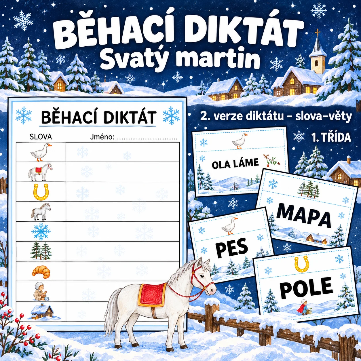 Svatý Martin 1. třída - běhací diktát