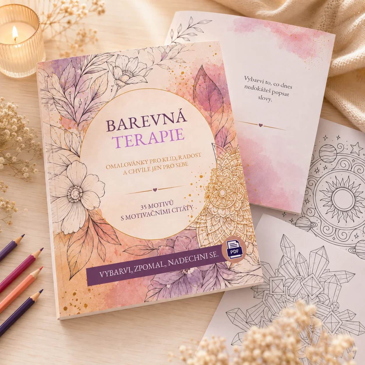 Barevná terapie - omalovánky pro dospělé PDF EBOOK