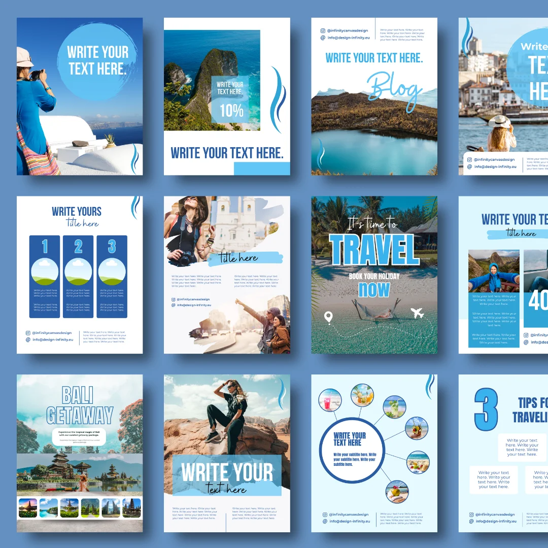 40 Travel Blog Instagram Feed posts - Canva editovatelná šablona - obrázek 4
