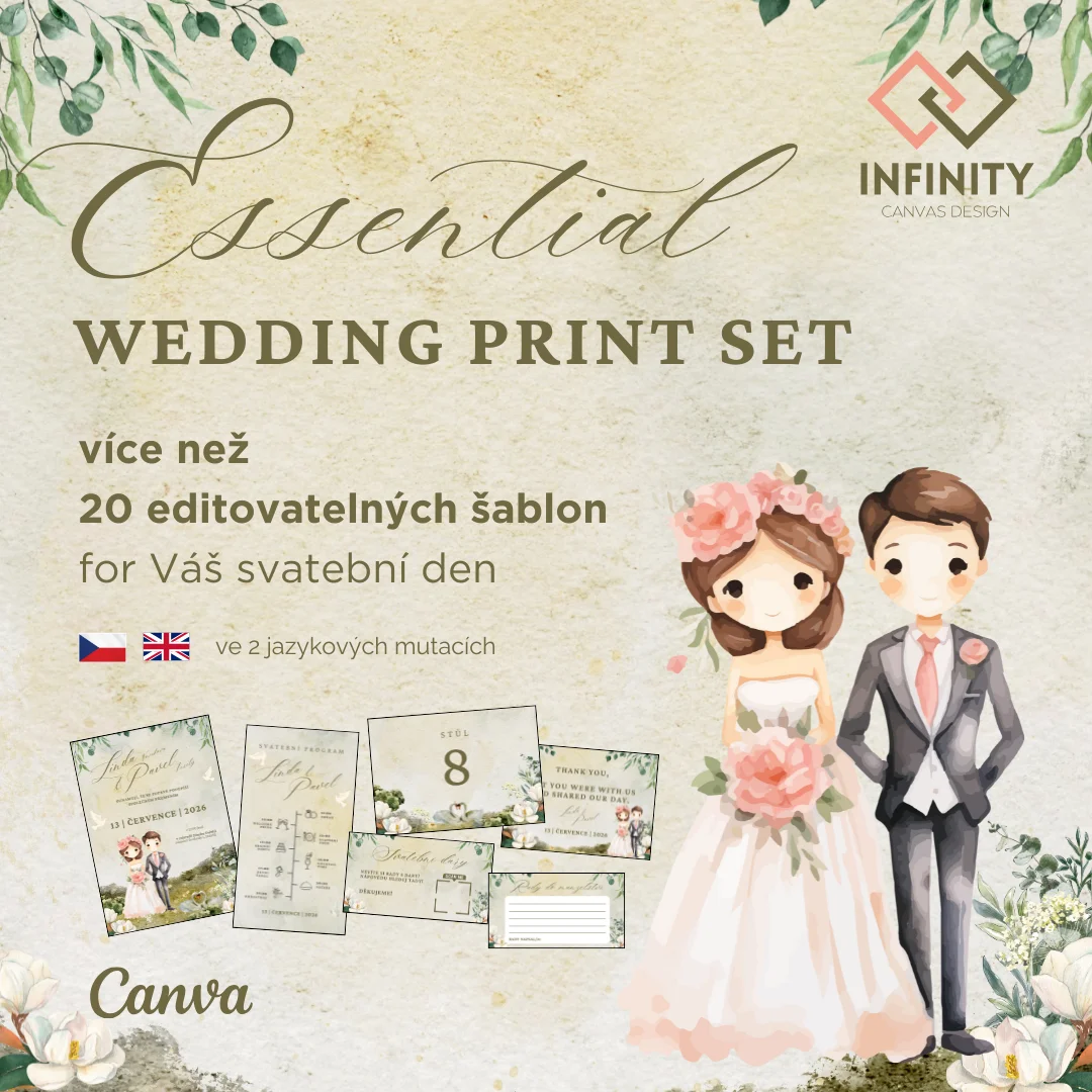 Essential Wedding print set - editovatelná šablona