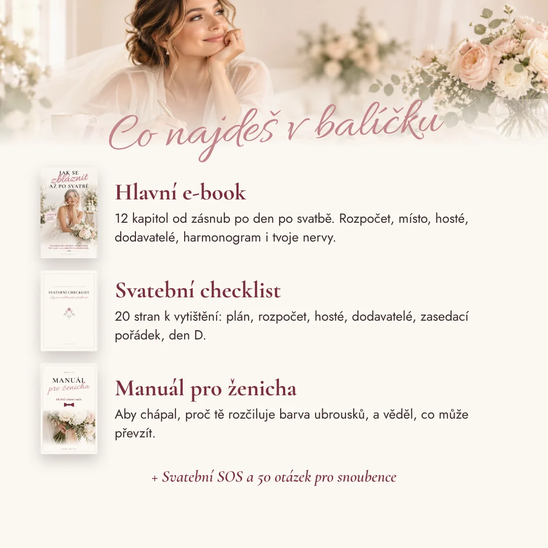 Jak se zbláznit až po svatbě – svatební balíček (e-book + checklist + manuál pro ženicha) – obrázek 2